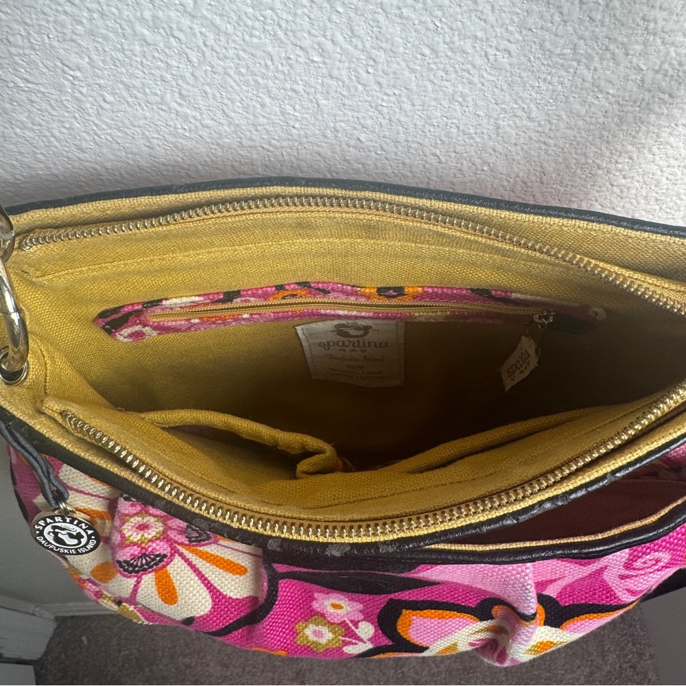Spartina 449 Handbag Purse pleated Floral Hipster - Picture 6 of 16